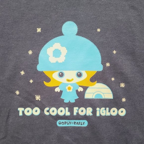 Cosmic Debris Tops - Vintage Oopsy Daisy Tshirt, RARE, Too Cool For Igloo, Navy, Medium